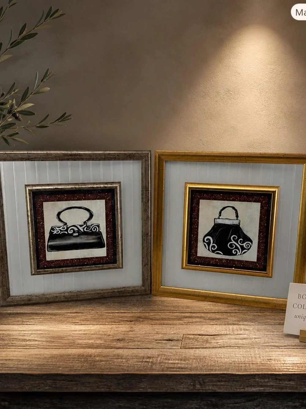 Handbag Art Prints Framed Decorative Set